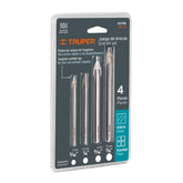 Juego de 4 barrena de 3/16'' a 3/8'' para vidrio y ceramica truper..